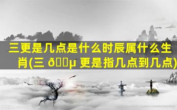 三更是几点是什么时辰属什么生肖(三 🐵 更是指几点到几点)